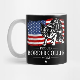 Proud Border Collie Mom American Flag patriotic dog Mug